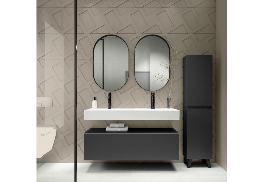 Conjunto mueble de baño con lavabo de cerámica de 12 cm de alto y cajonera Nomad Viso Bath principal 0