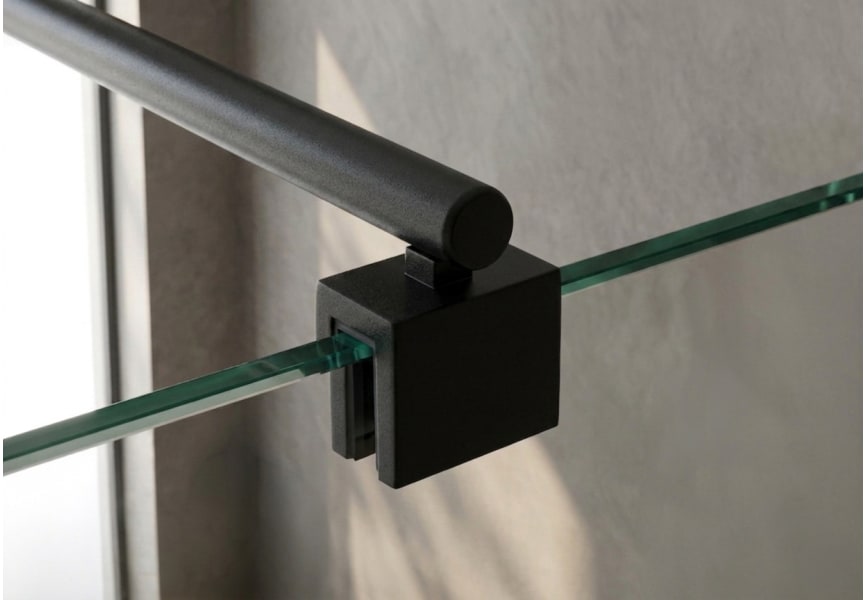 Mampara de ducha Elite negro mate Bruntec detalle 2