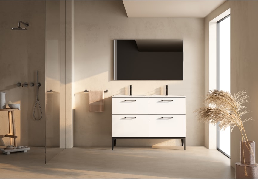 Conjunto mueble de baño con banquillo con lavabo Flat Verso VisoBath principal 2