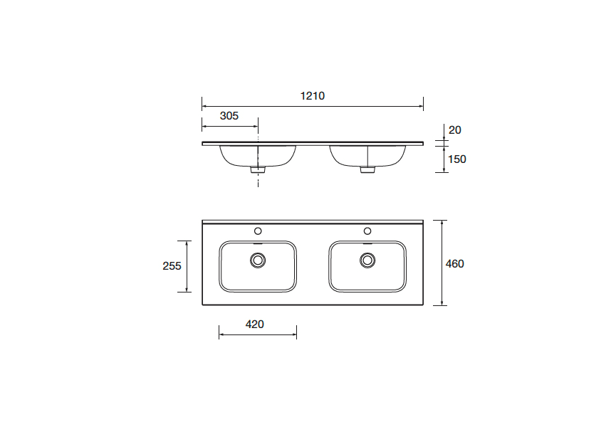 Conjunto mueble de baño Noja Salgar croquis 12