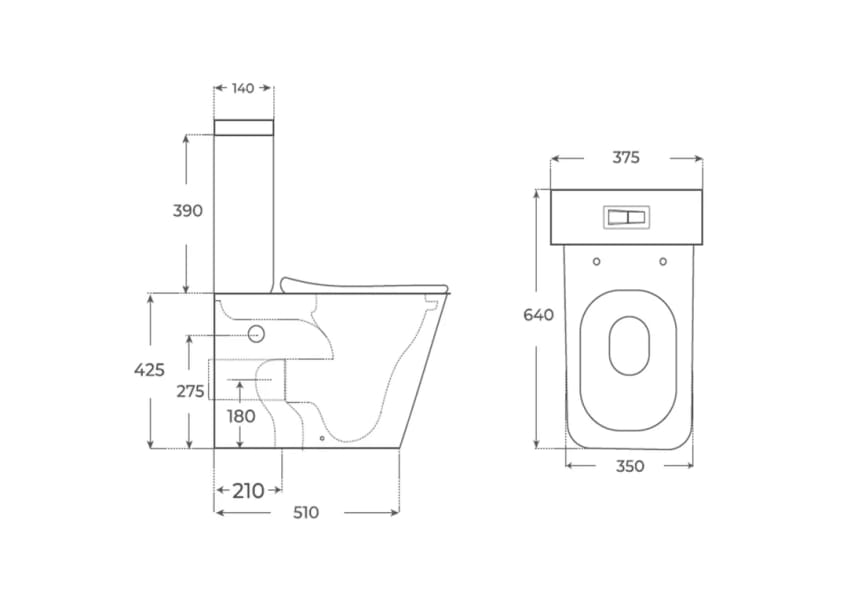 Inodoro compacto Florencia Fossil Natura croquis 5