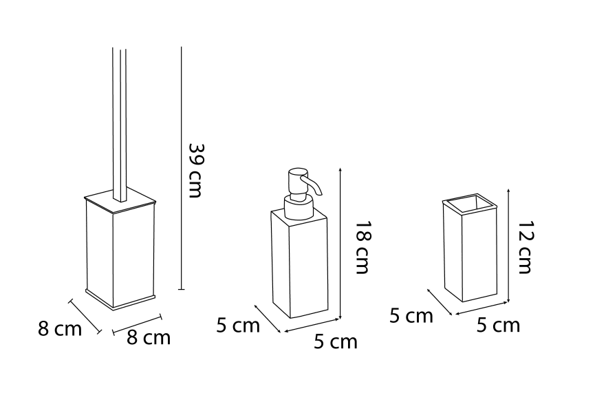Conjunto de accesorios de baño 401 Bruntec croquis 6