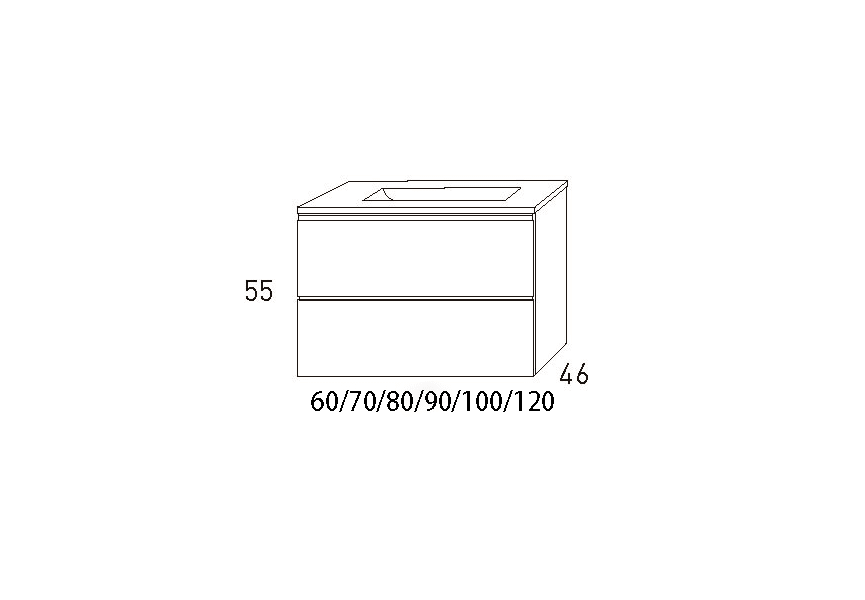 Conjunto mueble de baño Granada Viso Bath croquis 25