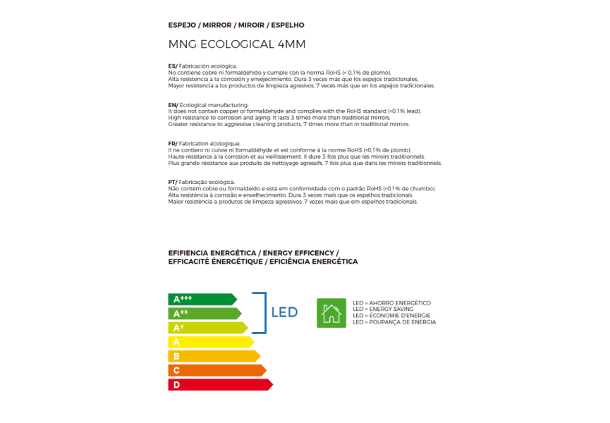 Espejo de baño con luz LED Dune Bruntec opción 5