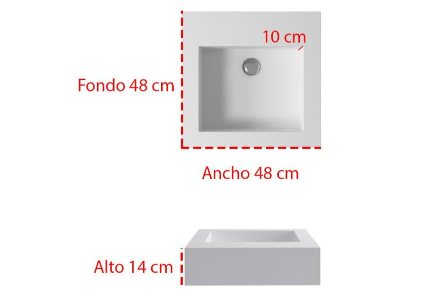 Lavabo sobre encimera Roma Bruntec croquis 1