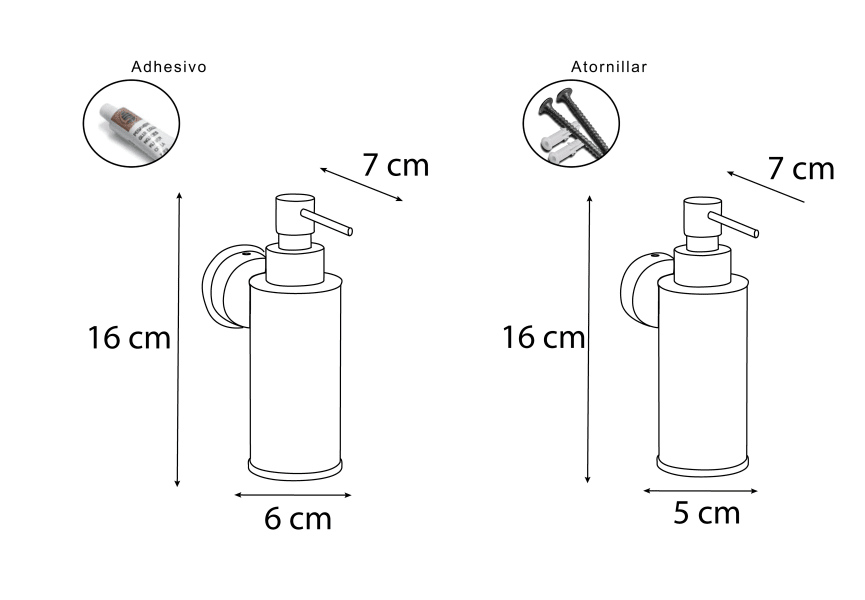 Dosificador de jabón Tau Mediterránea del baño croquis 1
