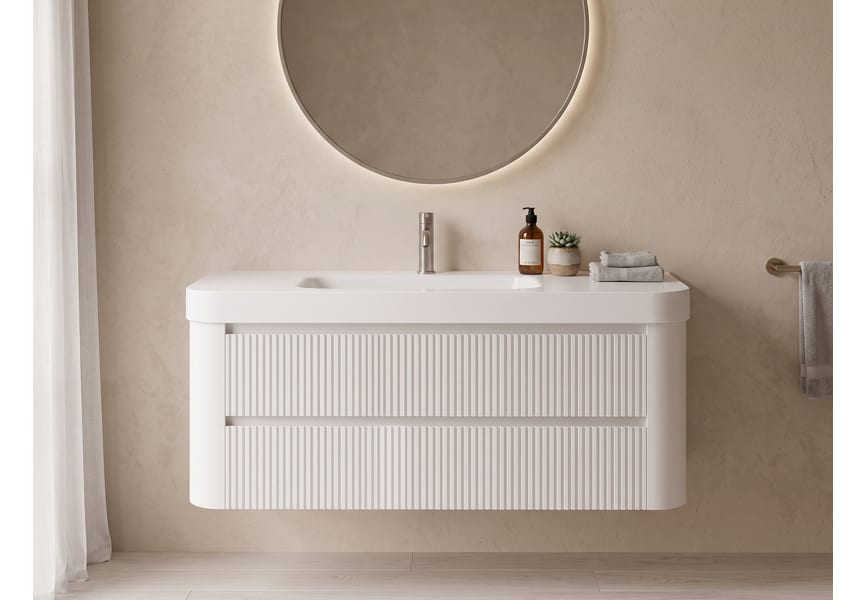 Conjunto de mueble de baño con lavabo Solid Surface Duna Bruntec principal 4
