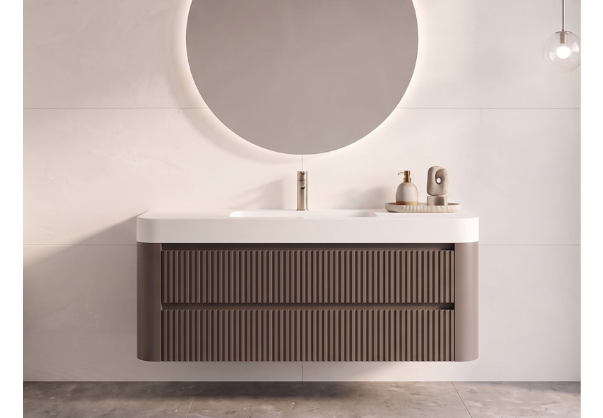 Conjunto de mueble de baño con lavabo Solid Surface Duna Bruntec principal 5
