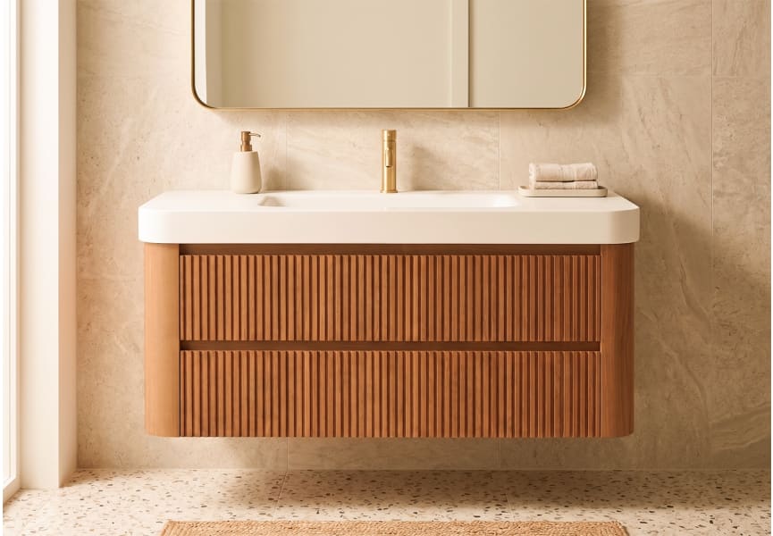 Conjunto de mueble de baño con lavabo Solid Surface Duna Bruntec principal 0