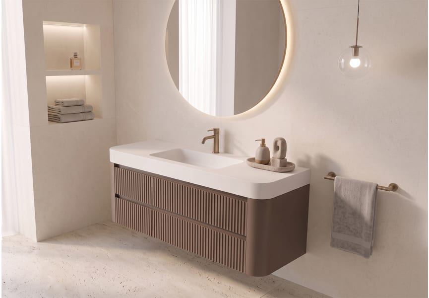 Conjunto de mueble de baño con lavabo Solid Surface Duna Bruntec detalle 6