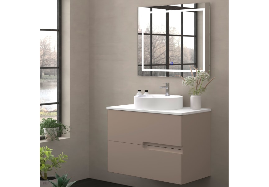 Mueble de baño con encimera piedra compactada blanca Lia Bruntec colores principal 4