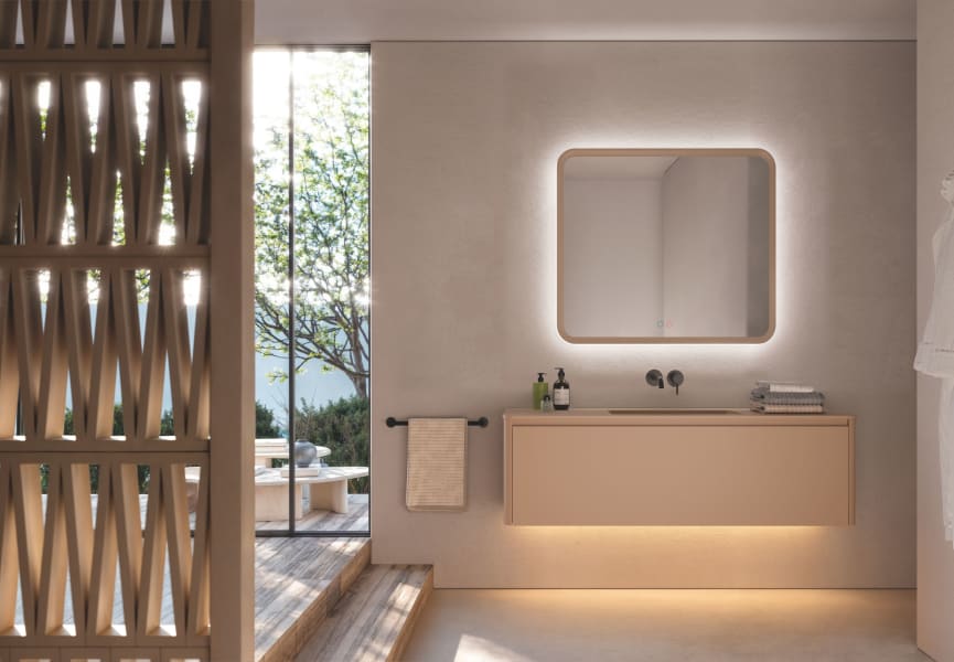 Espejo de baño con luz LED Duomo Ledimex ambiente 10