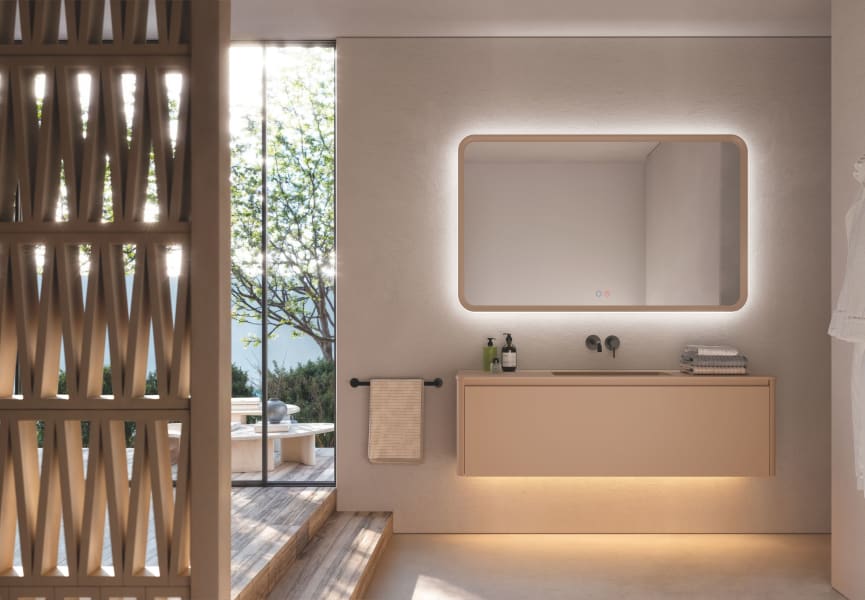 Espejo de baño con luz LED Duomo Ledimex ambiente 9