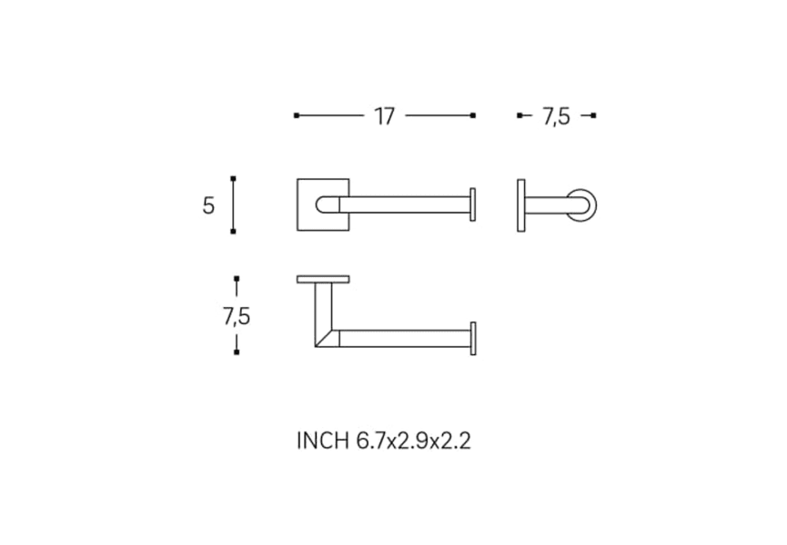 Portarrollos de baño Square Duo Cosmic croquis 4