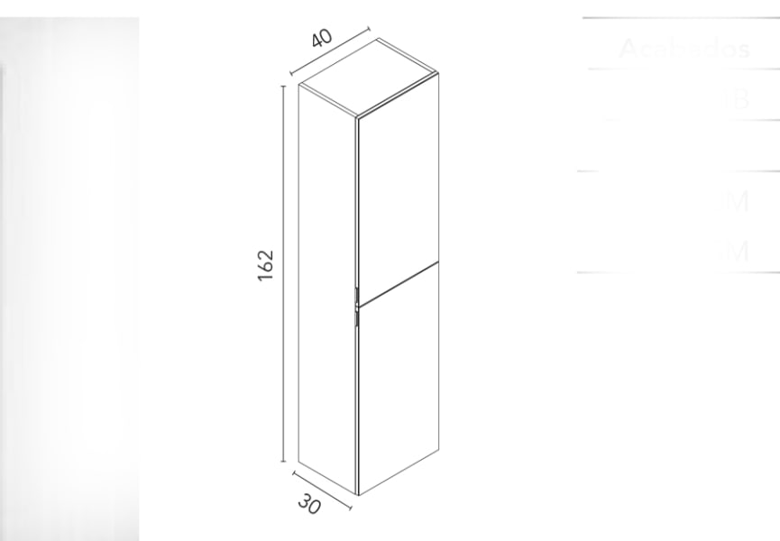Columna con espejo para baño Mirror Royo croquis 5