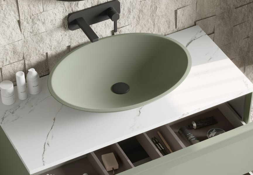 Lavabo sobre encimera Orbit Coycama detalle 16