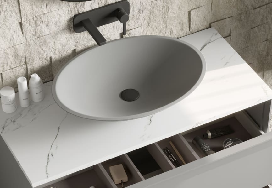 Lavabo sobre encimera Orbit Coycama detalle 15