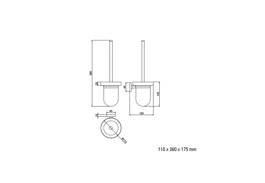 Escobillero de baño Nervión Salgar croquis 1