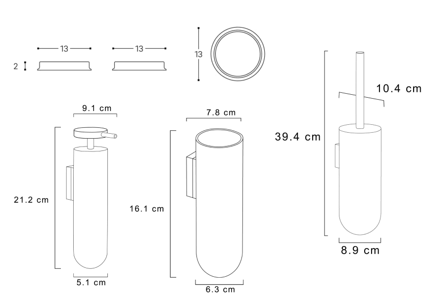 Conjunto de accesorios de baño Geyser Cosmic croquis 5