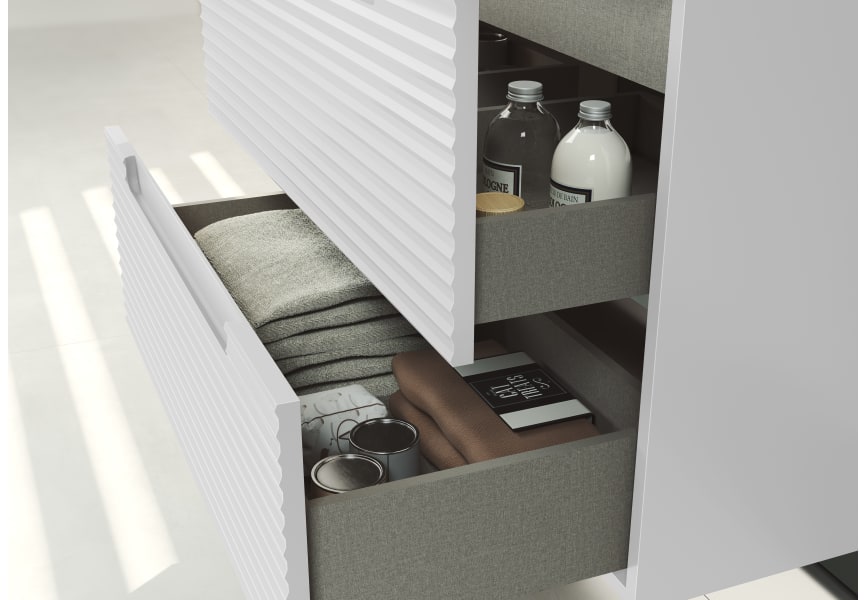 Conjunto Mueble Baño Suspendido 4C (2 Módulos 60) + OPCIÓN 2 Lavabos  Sobre-encimera Colección KYOTO 120 cm (Doble Seno) - Muebles de Baño Los  Pedroches