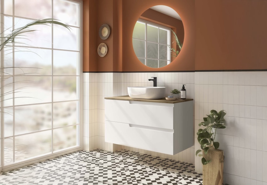 Mueble de baño con encimera roble montana Vima Salgar principal 0