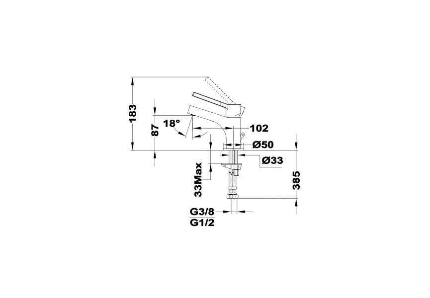 Grifo de lavabo M Dessin Strohm Teka croquis 1