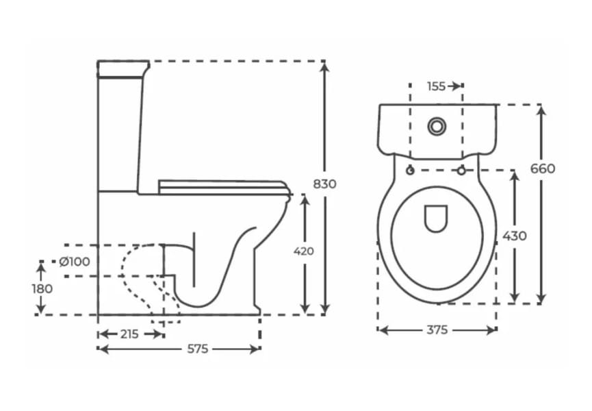 Inodoro compacto Olimpia Fossil Natura croquis 5