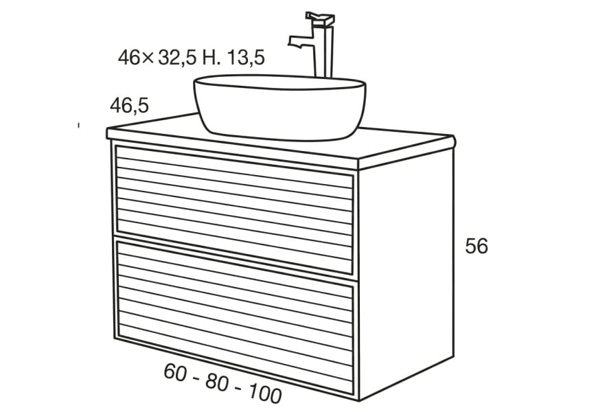 Conjunto mueble de baño Zenit Sanchis croquis 4