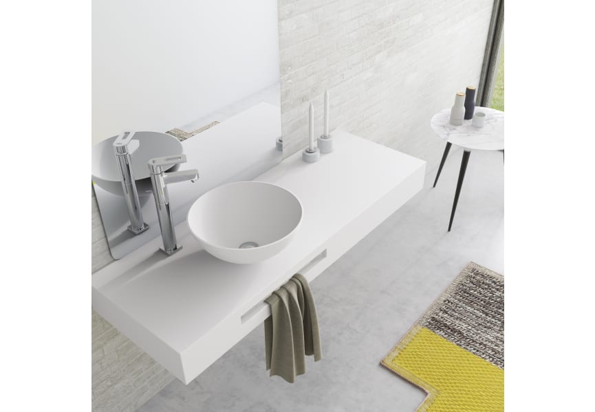 Lavabo sobre encimera Bruntec 50x32 cm Solid Surface Square