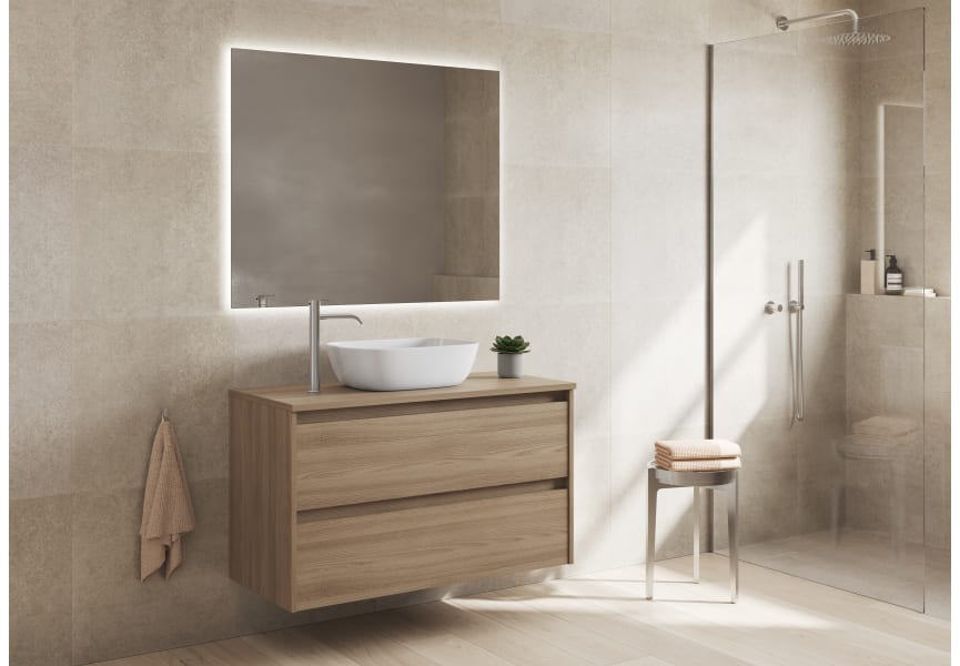 Mueble de baño con encimera de madera Oxford Bruntec principal 2