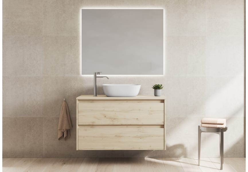 Mueble de baño con encimera de madera Oxford Bruntec principal 1