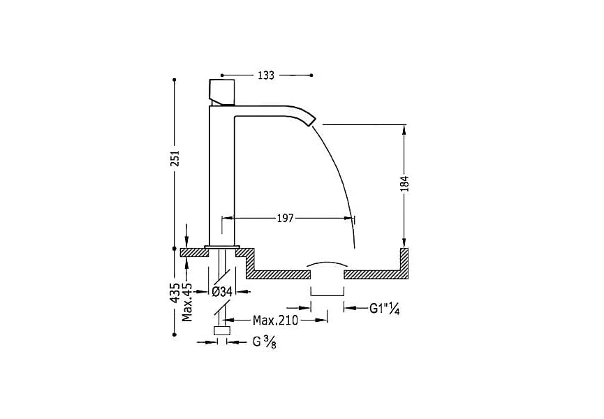 Grifo de lavabo Cuadro Tres croquis 1