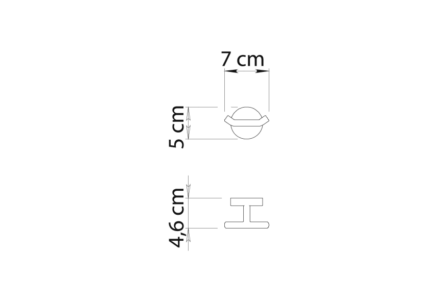 Percha doble de baño Eros Gedy croquis 4