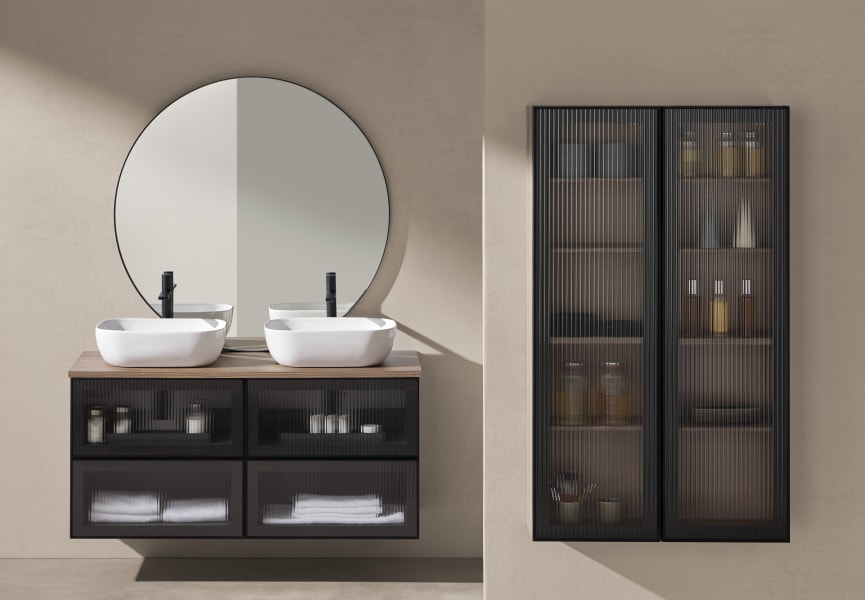 Columna de baño frente cristal mate Koba Sanchis ambiente 2