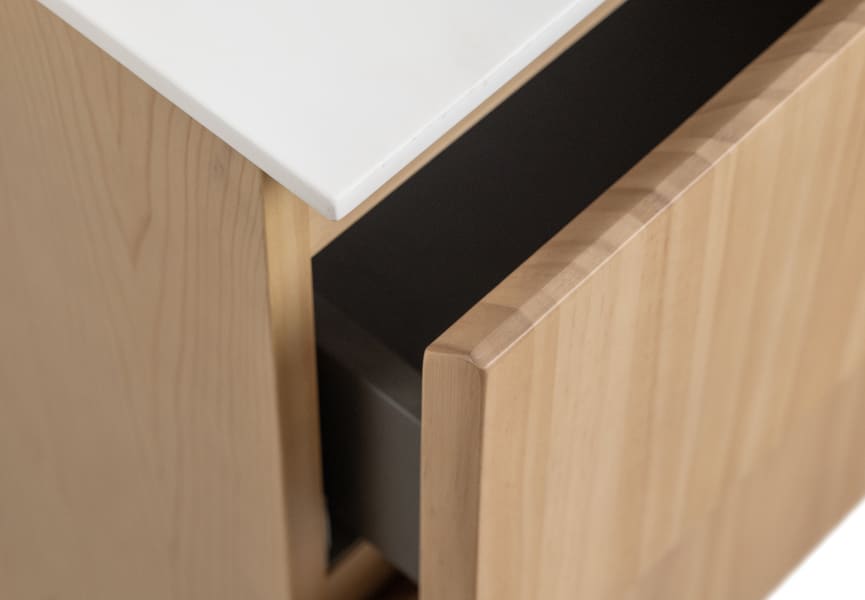 Conjunto de mueble de baño de madera maciza Alpes 2 Bruntec detalle 6