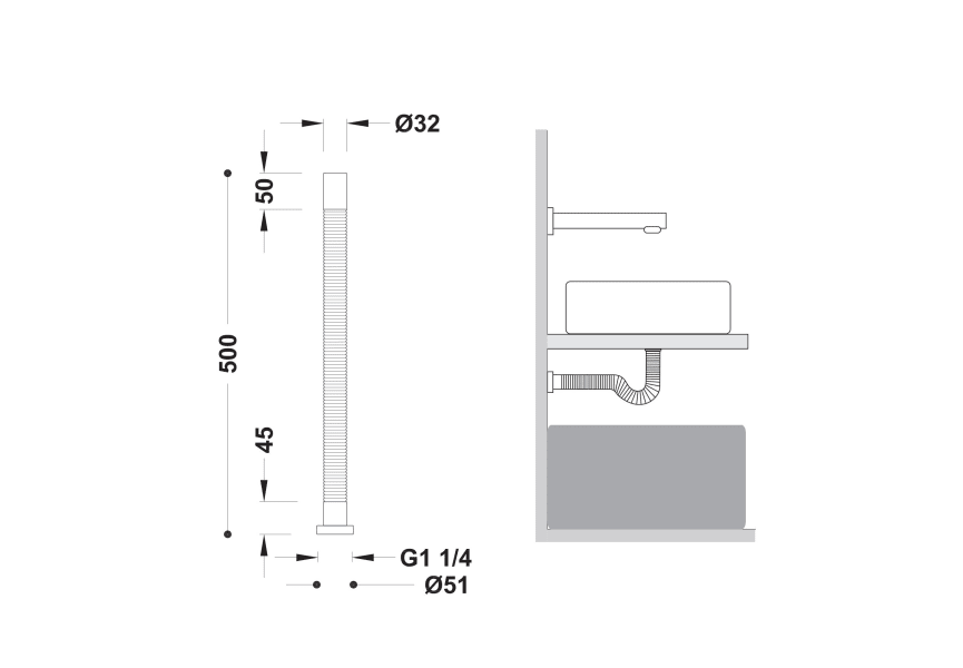 Válvula lavabo SIMPLE‑RAPID Tapón Ø 63 mm CLICK‑CLACK Tres - Ref.13454010