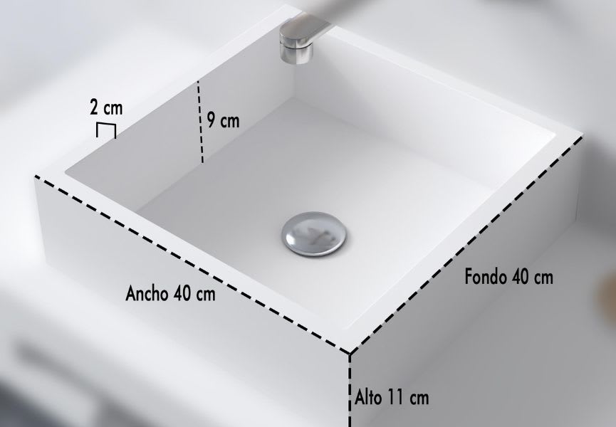 Lavabo sobre encimera Quadro Bruntec croquis 1