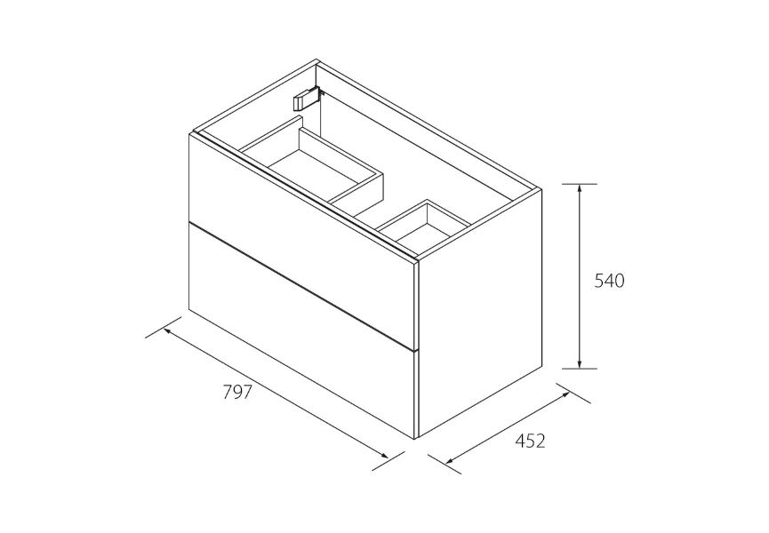 Conjunto mueble de baño Morai Salgar croquis 14