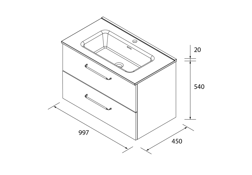 Conjunto mueble de baño Morai Salgar croquis 10