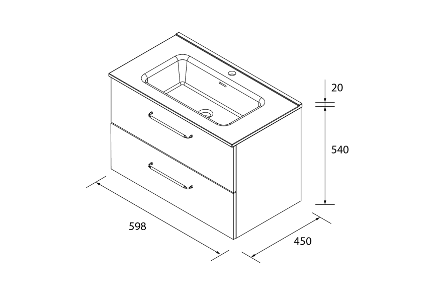 Conjunto mueble de baño Morai Salgar croquis 8