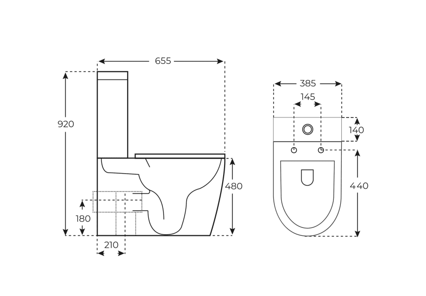 Inodoro compacto Jena PMR Fossil Natura croquis 5
