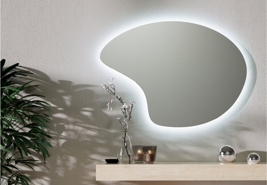 Espejo de baño con luz LED Wave de Bruntec ambiente 1