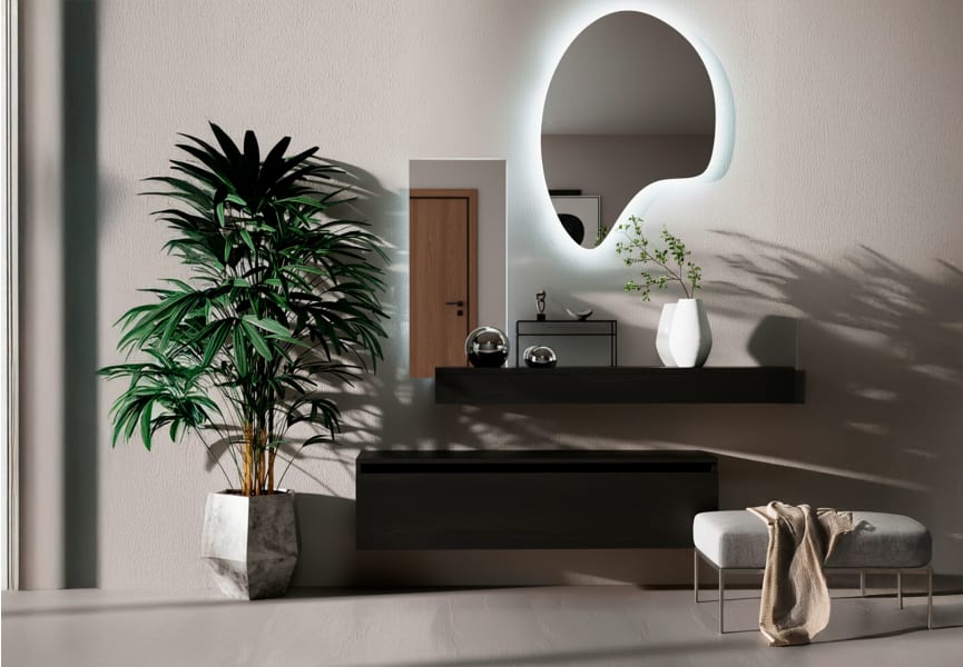 Espejo de baño con luz LED Wave Bruntec principal 0