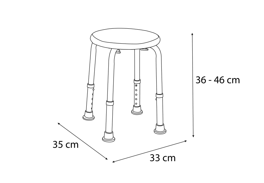 Taburete de baño 108 Bruntec croquis 1