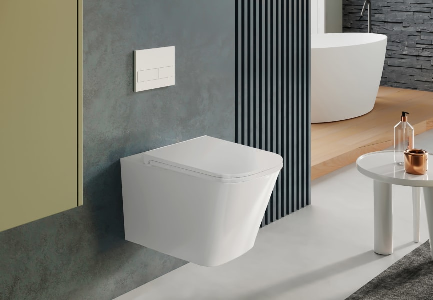 Pack inodoro suspendido + cisterna empotrada Square Bruntec ambiente 4