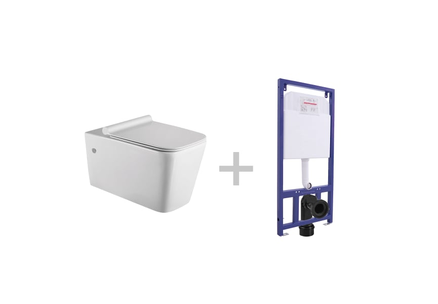 Pack inodoro suspendido + cisterna empotrada Square Bruntec principal 0