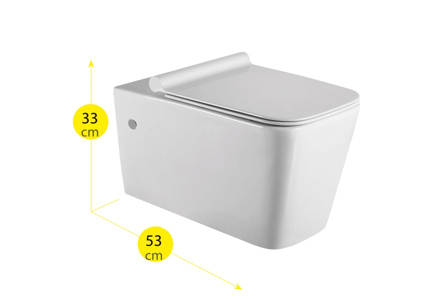Pack inodoro suspendido + cisterna empotrada Square Bruntec detalle 1