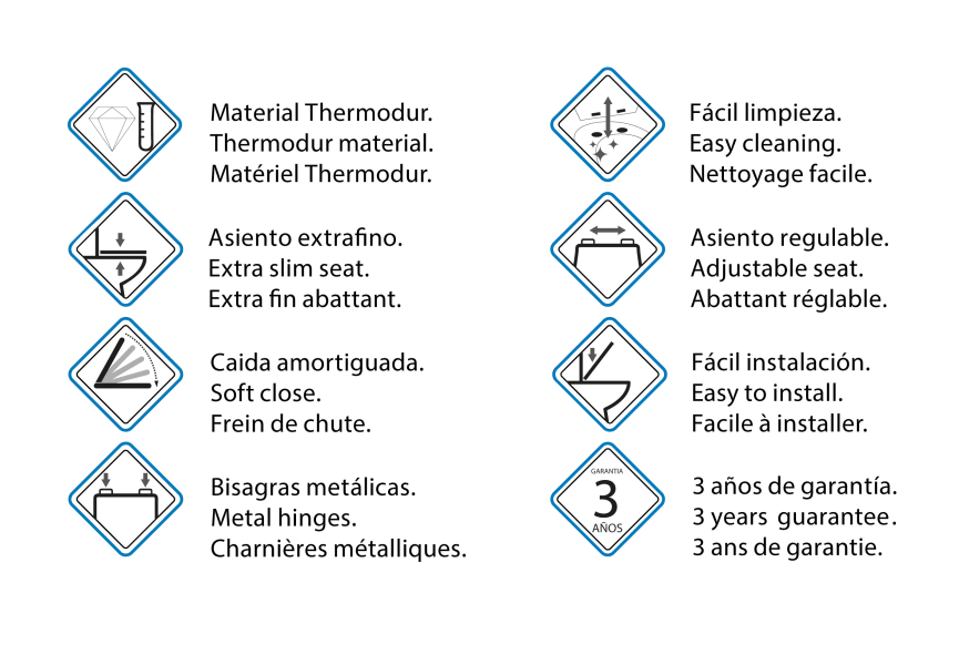 Pack inodoro suspendido + cisterna empotrada Square Bruntec opción 7