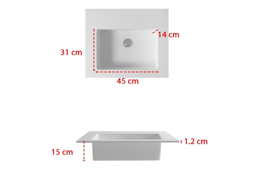 Lavabo encastrado Tabac Bruntec croquis 2