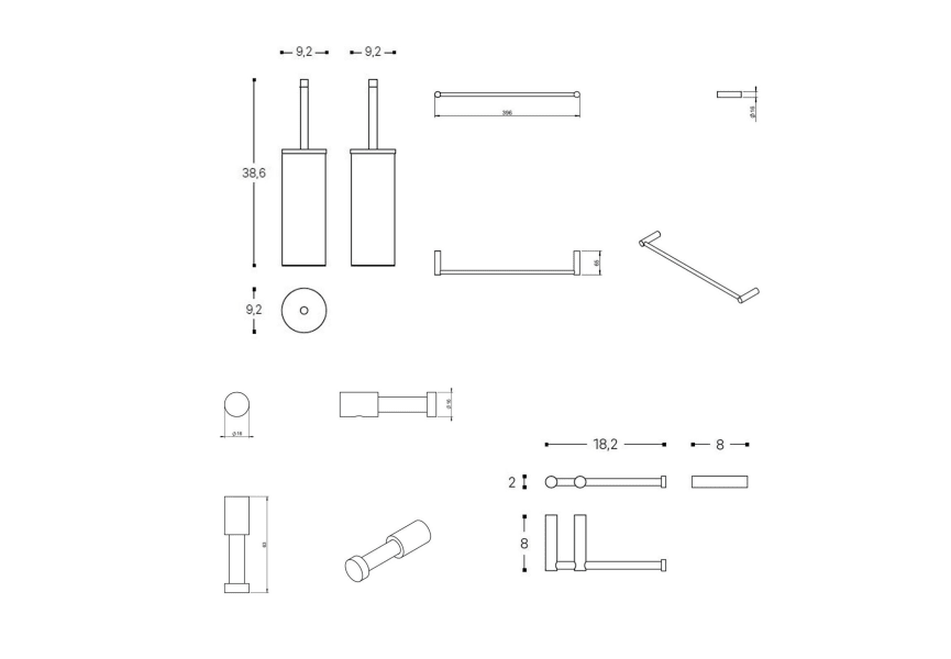 Conjunto de accesorios de baño Logic Cosmic croquis 5